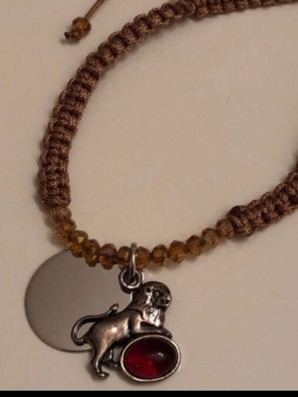 Sterling Silver zodiac Leo Charm adjustable Bracelet